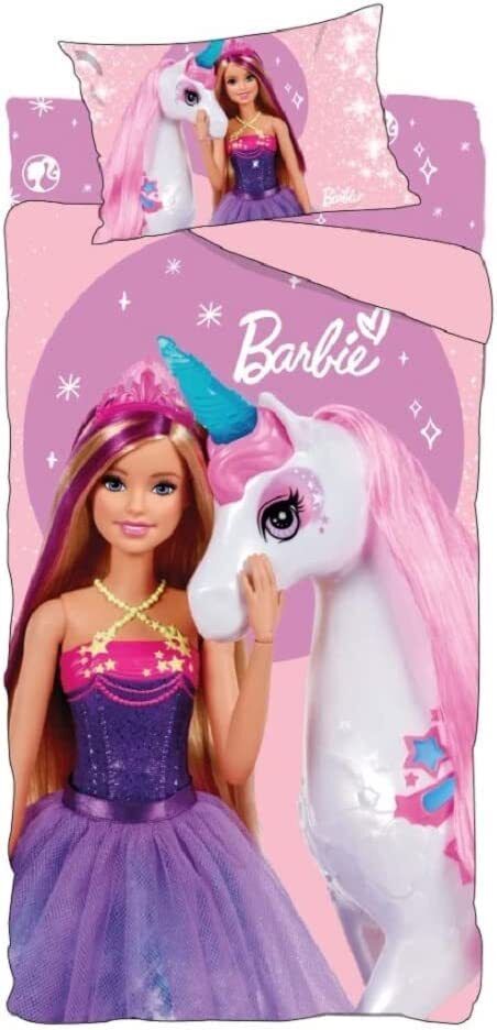CARTOON Disney Barbie Completo lenzuola per bambini, set 3 pezzi, letto singolo, 100% Cotone (2782)
